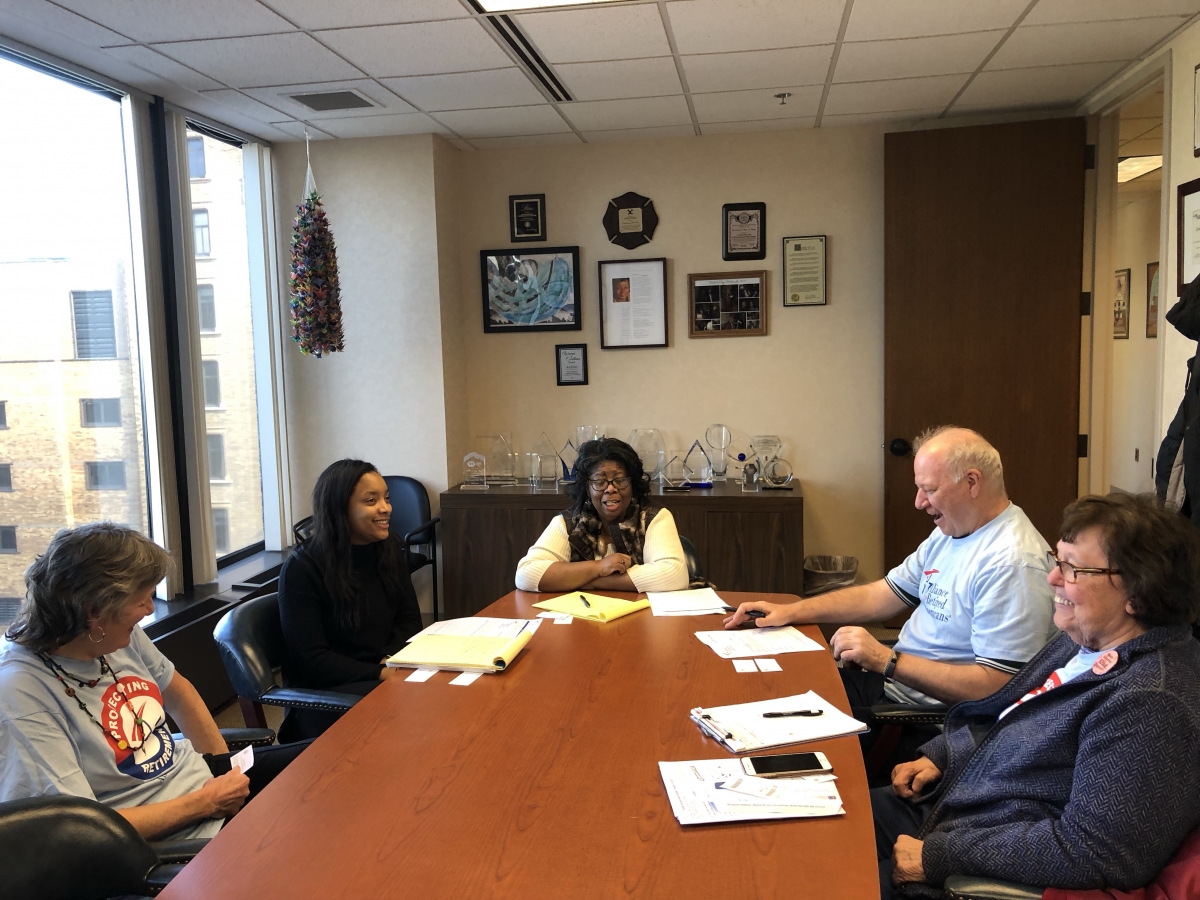 WIARA members meet with local staff at U. S. Congresswoman Gwen Moore's Office.